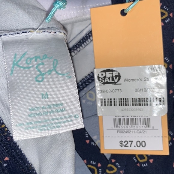 Kona Sol Women's Keyhole High Neck Tankini Top - Oxford Blue - Picture 8 of 14